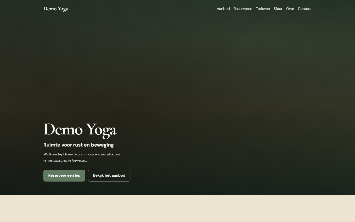 Demo yogastudio-site op Studio Desk